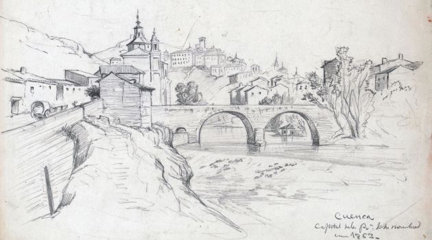 Vista de Cuenca desde San Antón, 1863. Vista de Cuenca desde San Antón, 1863.