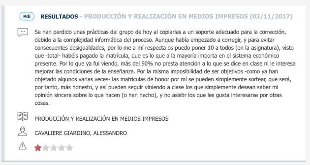 Expediente disciplinario a un profesor de Publicidad por "mala praxis" Expediente disciplinario a un profesor de Publicidad por "mala praxis"
