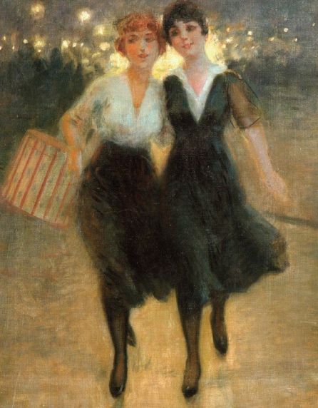 Dos amigas, obra que Antonio Trujillo pintó en 1900 Dos amigas, obra que Antonio Trujillo pintó en 1900