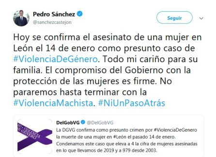Confirmado el caso de Toreno como presunto crimen de violencia de género Confirmado el caso de Toreno como presunto crimen de violencia de género