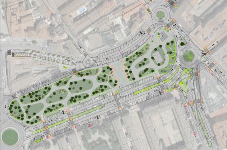 Diseño del proyecto en torno al Parque de Santa Ana Diseño del proyecto en torno al Parque de Santa Ana