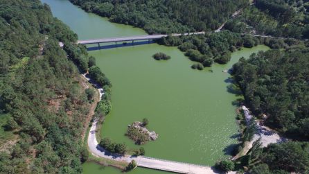 Encoro de A Baxe a vista de dron Encoro de A Baxe a vista de dron