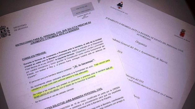 Este es el mail enviado por el Ayuntamiento de Murcia con las instrucciones para la jura de bandera Este es el mail enviado por el Ayuntamiento de Murcia con las instrucciones para la jura de bandera