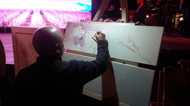 El pintor ciezano, José Semitiel, crea una acuarela El pintor ciezano, José Semitiel, crea una acuarela