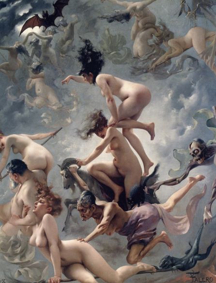 Brujas yendo al Sabbath (1878) por Luis Ricardo Falero. Brujas yendo al Sabbath (1878) por Luis Ricardo Falero.