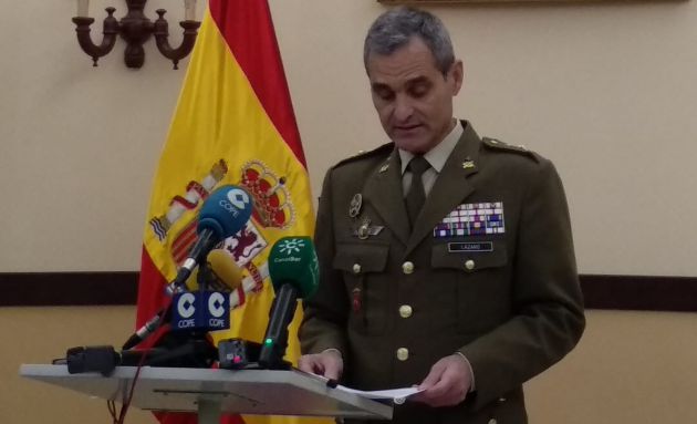 El General Jefe de la Brigada, José Aroldo Lázaro, durante su intervención en la recepción a los periodistas en el Casino Militar El General Jefe de la Brigada, José Aroldo Lázaro, durante su intervención en la recepción a los periodistas en el Casino Militar