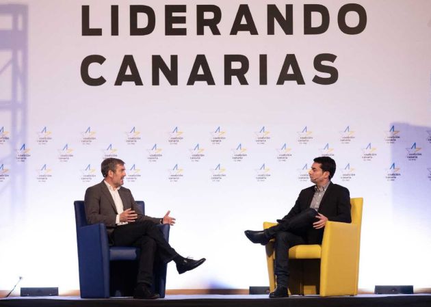 Fernando Clavijo explicando su balance de los cuatro años al frente del Gobierno de Canarias. Fernando Clavijo explicando su balance de los cuatro años al frente del Gobierno de Canarias.