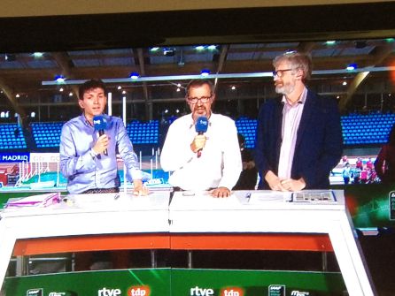 Un momento de la retransmisión de Teledeporte con la participación de Juan Carlos Higuerp Un momento de la retransmisión de Teledeporte con la participación de Juan Carlos Higuerp