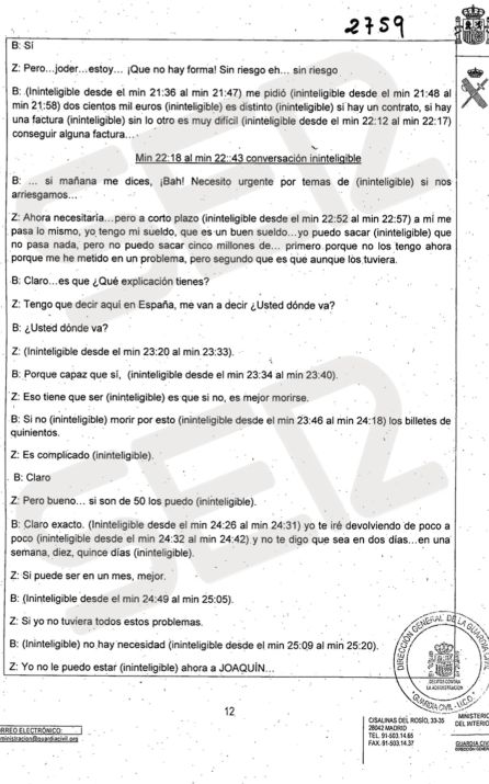 Otra parte de la conversación intervenida por la UCO Otra parte de la conversación intervenida por la UCO