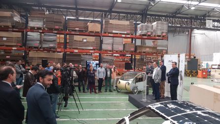 Imagen del acto de presentación del "Evovelo Mö" en las instalaciones de JPG Imagen del acto de presentación del "Evovelo Mö" en las instalaciones de JPG