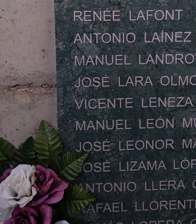 El nombre de Renée Lafont en los Muros de la Memoria del Cementerio de la Salud El nombre de Renée Lafont en los Muros de la Memoria del Cementerio de la Salud