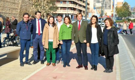 Autoridades presentes hoy en la inauguración del carril bici Autoridades presentes hoy en la inauguración del carril bici