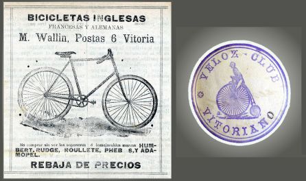 Anuncio de venta de bicicletas y escudo del Veloz Club Anuncio de venta de bicicletas y escudo del Veloz Club