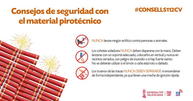 Emergencias 112 informa: Precaución con el material pirotécnico Emergencias 112 informa: Precaución con el material pirotécnico