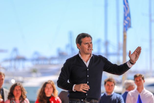 Albert Rivera en un acto en el tinglado 2 de Valencia Albert Rivera en un acto en el tinglado 2 de Valencia