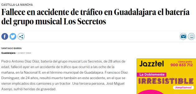 Historietas de Guadalajara - Pedro Antonio Díaz, el histórico batería de Los Secretos: Pedro Antonio Díaz, el histórico batería de Los Secretos Historietas de Guadalajara - Pedro Antonio Díaz, el histórico batería de Los Secretos: Pedro Antonio Díaz, el histórico batería de Los Secretos