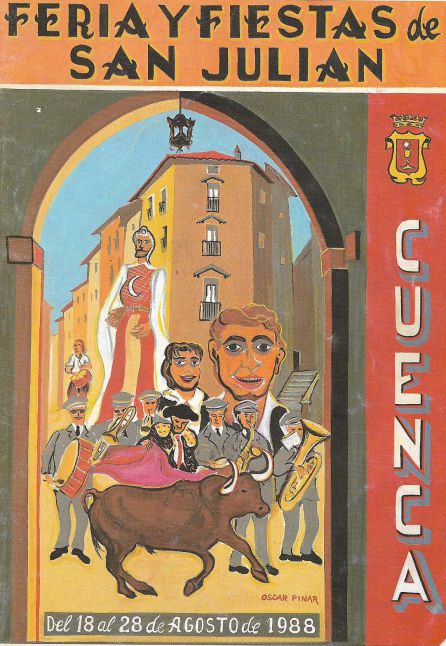Cartel de Óscar Pinar para la feria de San Julián de 1988. Cartel de Óscar Pinar para la feria de San Julián de 1988.