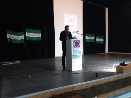 MOmento de la intervención del candidato a la alcaldía por Podemos, Agustín Barroso MOmento de la intervención del candidato a la alcaldía por Podemos, Agustín Barroso