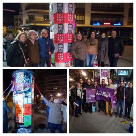 Imágenes de la pegada inicial de carteles Imágenes de la pegada inicial de carteles