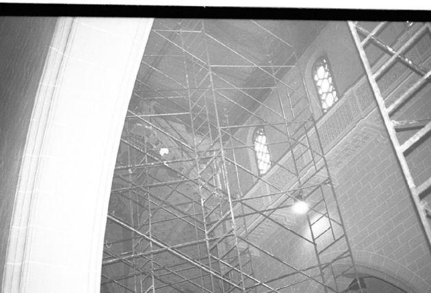 Trabajos en la catedral de Teruel tras el incendio de 1994 Trabajos en la catedral de Teruel tras el incendio de 1994