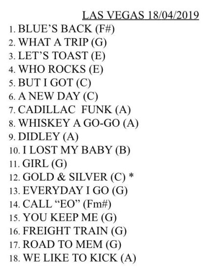 Este es el 'setlist' que Al Dual interpretó en Las Vegas Este es el 'setlist' que Al Dual interpretó en Las Vegas