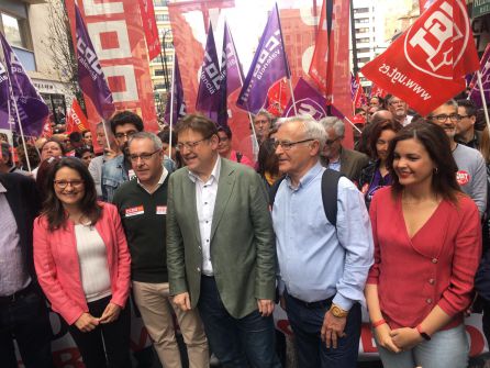 Mónica Oltra, Ximo Puig, Joan Ribó y Sandra Gómez Mónica Oltra, Ximo Puig, Joan Ribó y Sandra Gómez