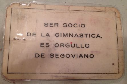 Anverso del carné de socio gimnástico en los años '90 Anverso del carné de socio gimnástico en los años '90