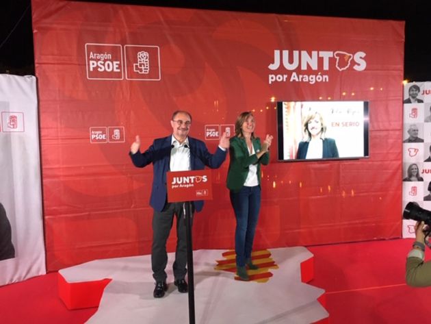 Javier Lambán y Pilar Alegría, al inicio de campaña del PSOE Javier Lambán y Pilar Alegría, al inicio de campaña del PSOE