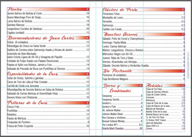 Carta de la caseta Casa Juan Carlos para la Feria del Caballo 2019 Carta de la caseta Casa Juan Carlos para la Feria del Caballo 2019