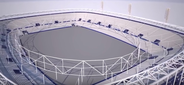 Estructura sobre la que se situará la nueva cubierta Estructura sobre la que se situará la nueva cubierta