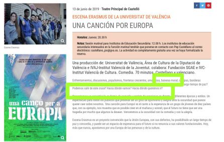 En la descripción se puede leer "baixesa moral" o preguntas sin interrogante al inicio, como en valenciano En la descripción se puede leer "baixesa moral" o preguntas sin interrogante al inicio, como en valenciano