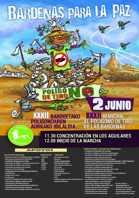 Cartel de la XXXII Marcha contra el Polígono de Tiro de Bardenas Cartel de la XXXII Marcha contra el Polígono de Tiro de Bardenas