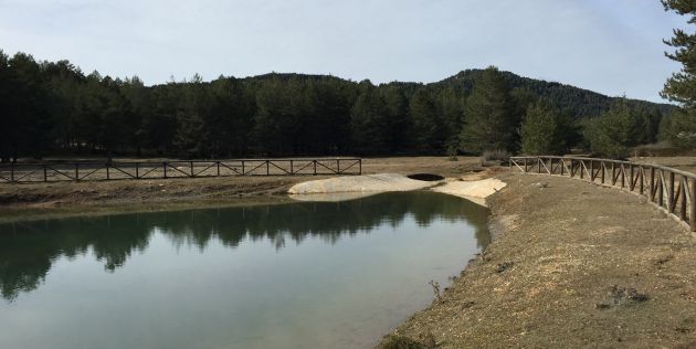 Balsa de agua en el entorno del nacimiento del río Tajo. Balsa de agua en el entorno del nacimiento del río Tajo.