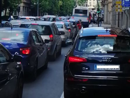Problemas de tráfico la pasada semana en Gran Vía. Problemas de tráfico la pasada semana en Gran Vía.