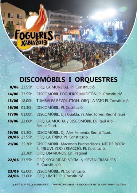 Cartel con los actos dirigidos a jóvenes. Cartel con los actos dirigidos a jóvenes.