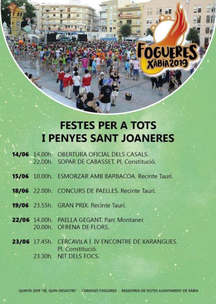 Cartel con actos para las peñas. Cartel con actos para las peñas.