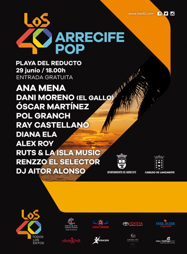 Cartel orificial de LOS40 Arrecife Pop 2019. Cartel orificial de LOS40 Arrecife Pop 2019.