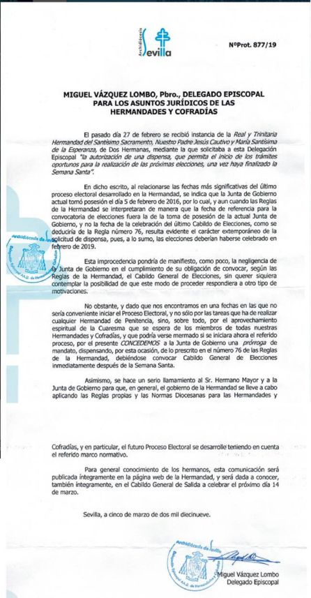 Denuncian irregularidades en las elecciones del Cautivo de Dos Hermanas: Denuncian irregularidades en las elecciones del Cautivo de Dos Hermanas Denuncian irregularidades en las elecciones del Cautivo de Dos Hermanas: Denuncian irregularidades en las elecciones del Cautivo de Dos Hermanas