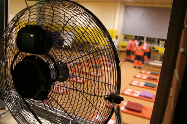 Una escuela preparada para los vecinos evacuados. Una escuela preparada para los vecinos evacuados.