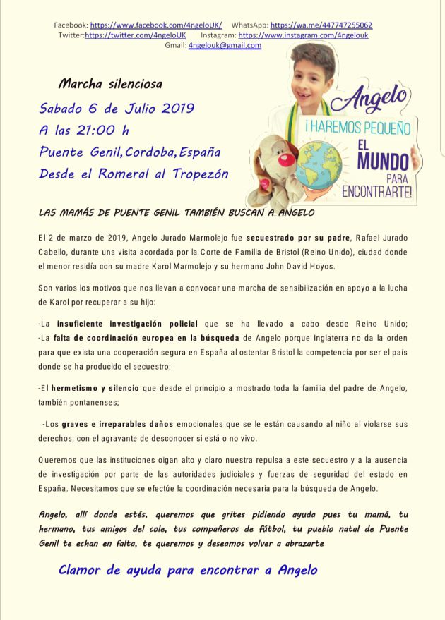 Convocatoria de marcha silenciosa para el 6 de julio en Puente Genil Convocatoria de marcha silenciosa para el 6 de julio en Puente Genil