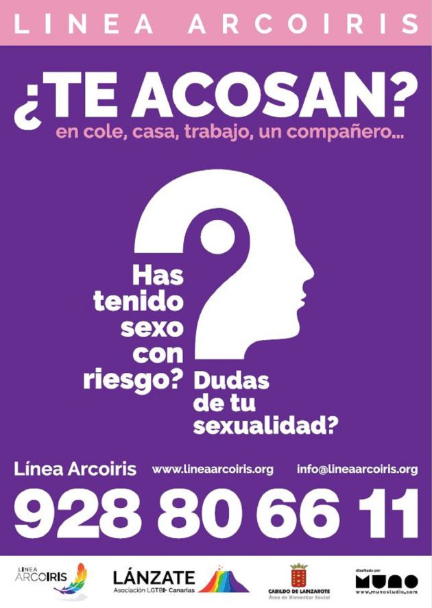 Uno de los carteles de "Línea Arcoíris". Uno de los carteles de "Línea Arcoíris".