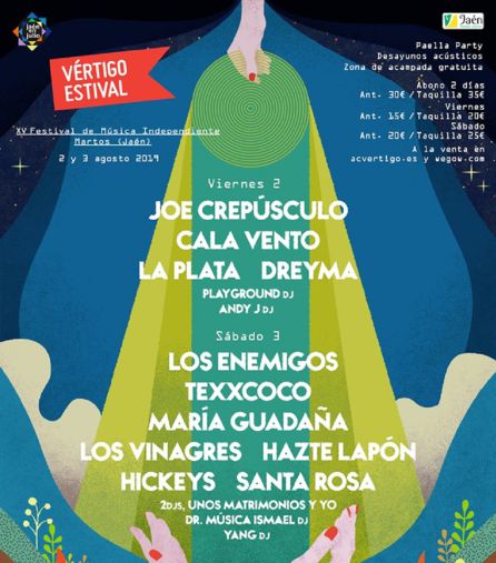 Cartel de la XV edición del Vértigo Estival (Martos). Cartel de la XV edición del Vértigo Estival (Martos).
