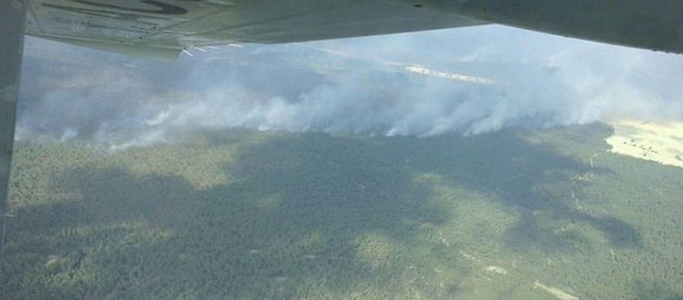 Vista aérea del incendio de Barchín del Hoyo (Cuenca). Vista aérea del incendio de Barchín del Hoyo (Cuenca).