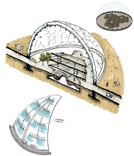 La impresión 3D o el hormigón de azufre son algunas de las técnicas utilizadas para la construcción de estas cúpulas La impresión 3D o el hormigón de azufre son algunas de las técnicas utilizadas para la construcción de estas cúpulas