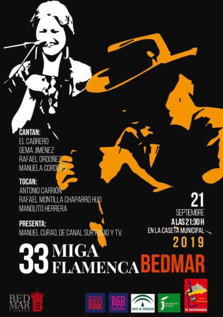 Cartel anunciador de la 33 edición de la Miga Flamenca de Bedmar Cartel anunciador de la 33 edición de la Miga Flamenca de Bedmar