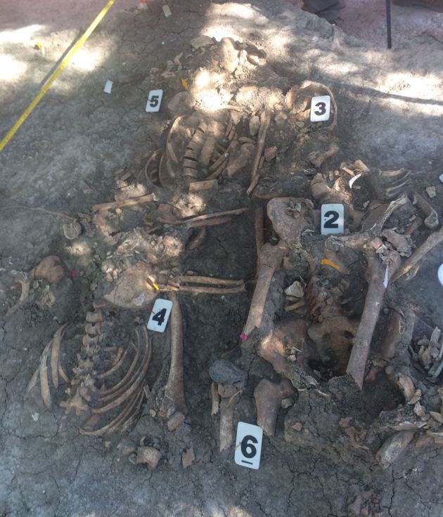 Restos óseos aparecidos en la Fosa de Santa Rita Restos óseos aparecidos en la Fosa de Santa Rita