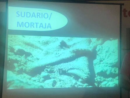 Diapositiva del sudario encontrado en los yacimientos Diapositiva del sudario encontrado en los yacimientos
