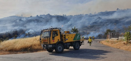 Los bomberos forestales trabajaron a destajo para controlar el incendio Los bomberos forestales trabajaron a destajo para controlar el incendio