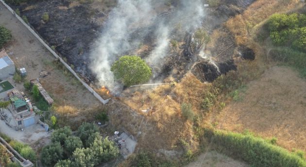 Imagen captada por el helicóptero de emergencias en la tarde de este jueves 8 de agosto en Cehegín Imagen captada por el helicóptero de emergencias en la tarde de este jueves 8 de agosto en Cehegín