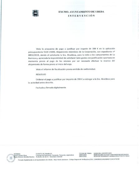 Los gastos de representación en La Barrosa enfrentan a PSOE y PP Los gastos de representación en La Barrosa enfrentan a PSOE y PP